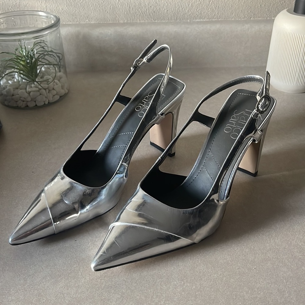 Franco Sarto Metallic Slingback heels